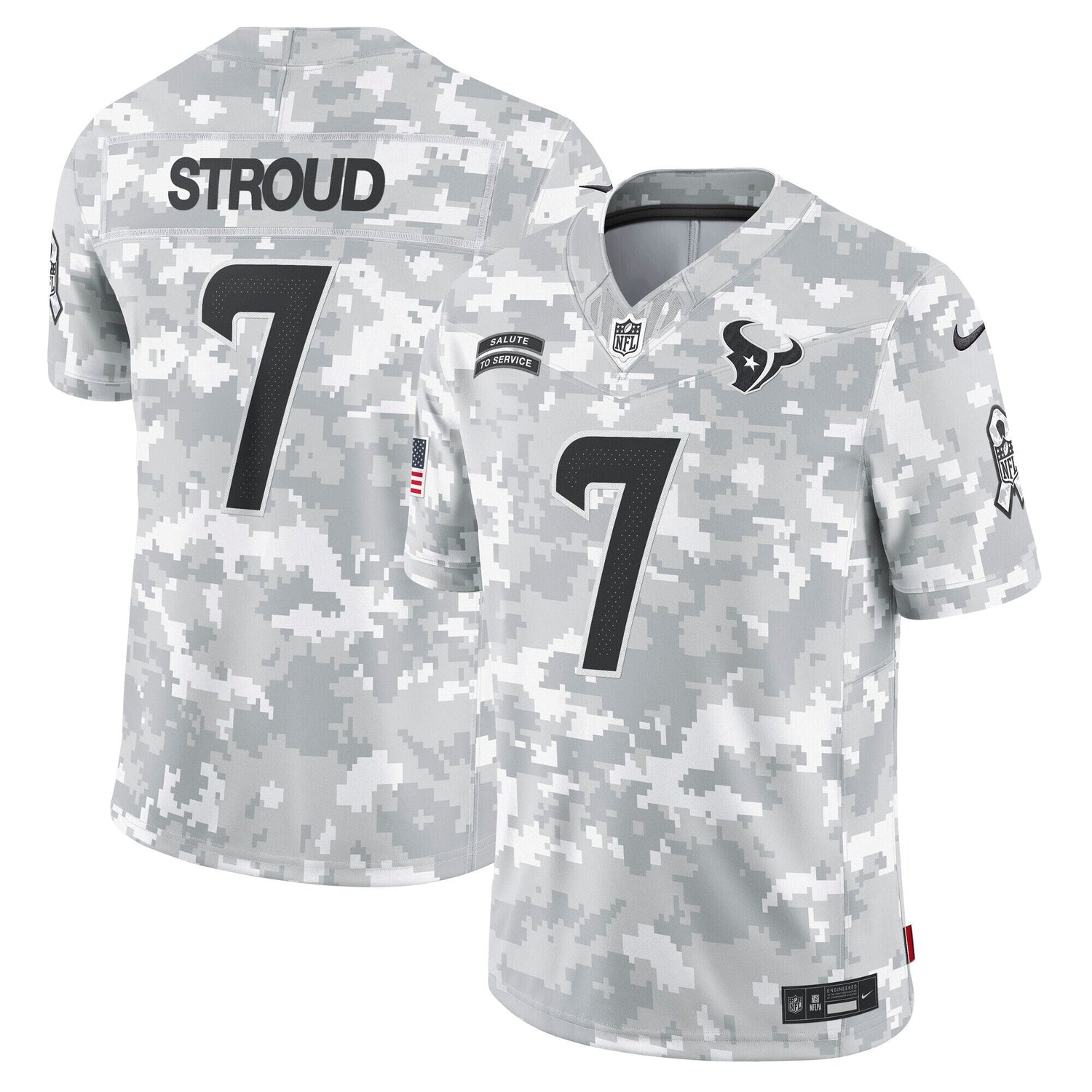 C.J. Stroud Houston Texans Nike 2024 Salute to Service Limited Jersey - Arctic Camo