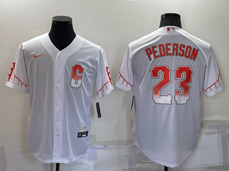 Men's San Francisco Giants Joc Pederson #23 White Baseball Jersey City Edition