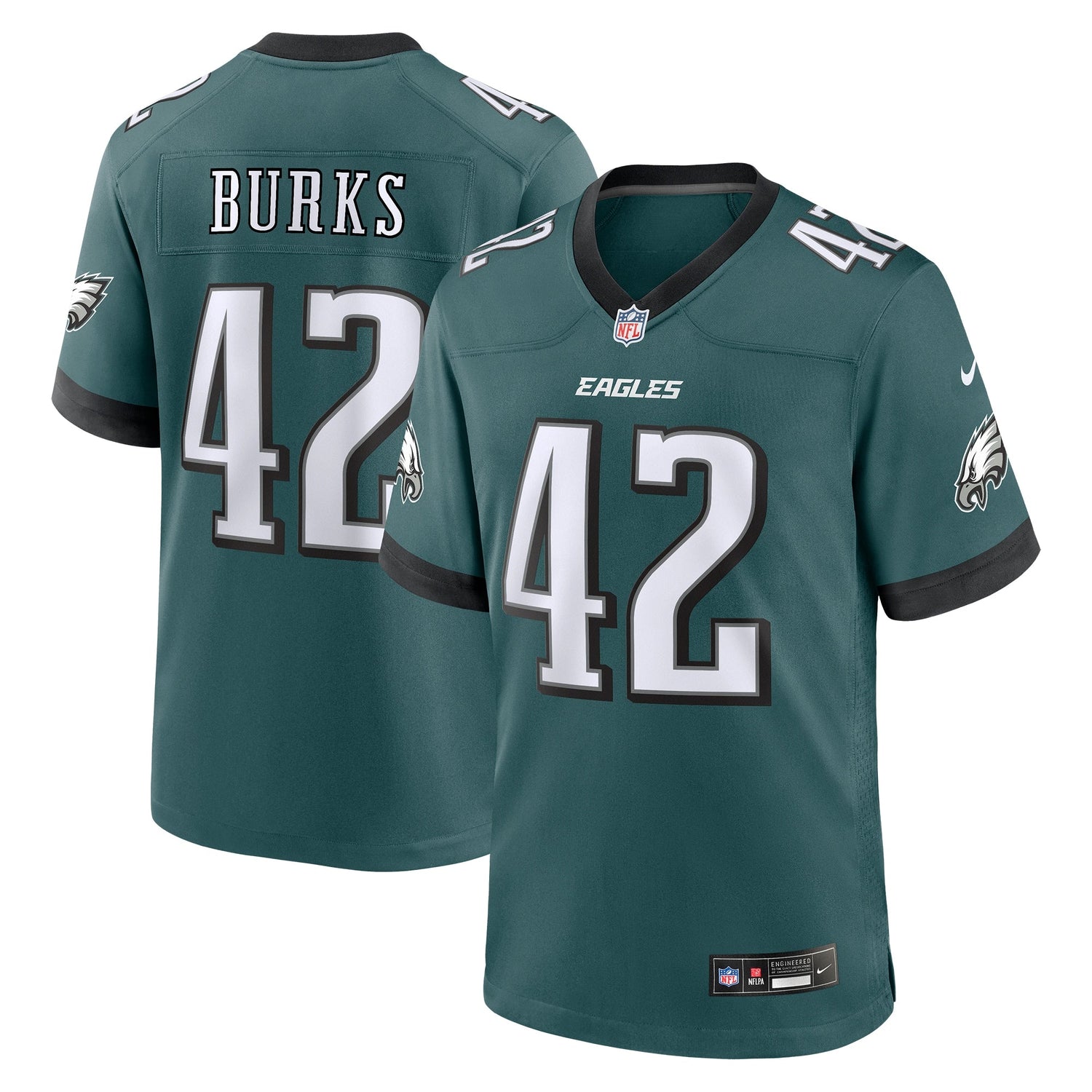 Oren Burks Philadelphia Eagles Nike Game Jersey - Midnight Green