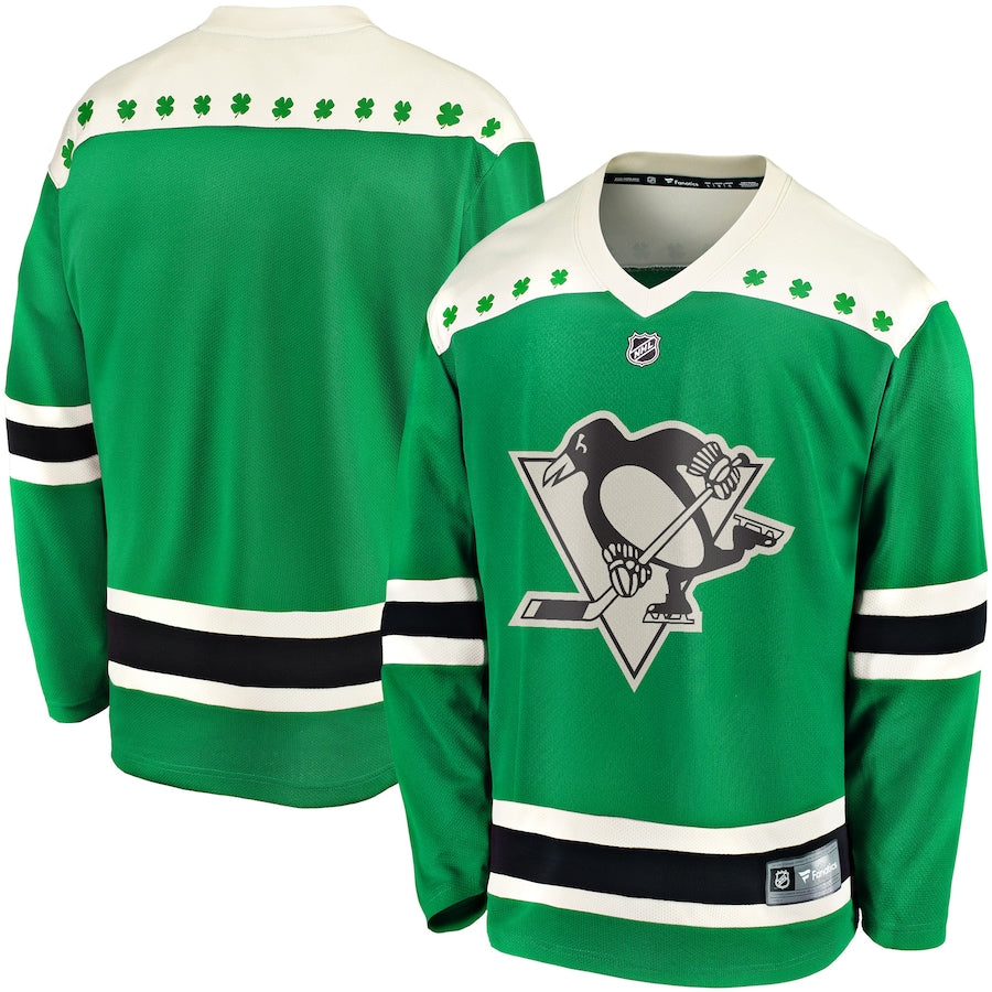 Men's Pittsburgh Penguins Fanatics Green 2021 St. Patrick's Day Breakaway Jersey