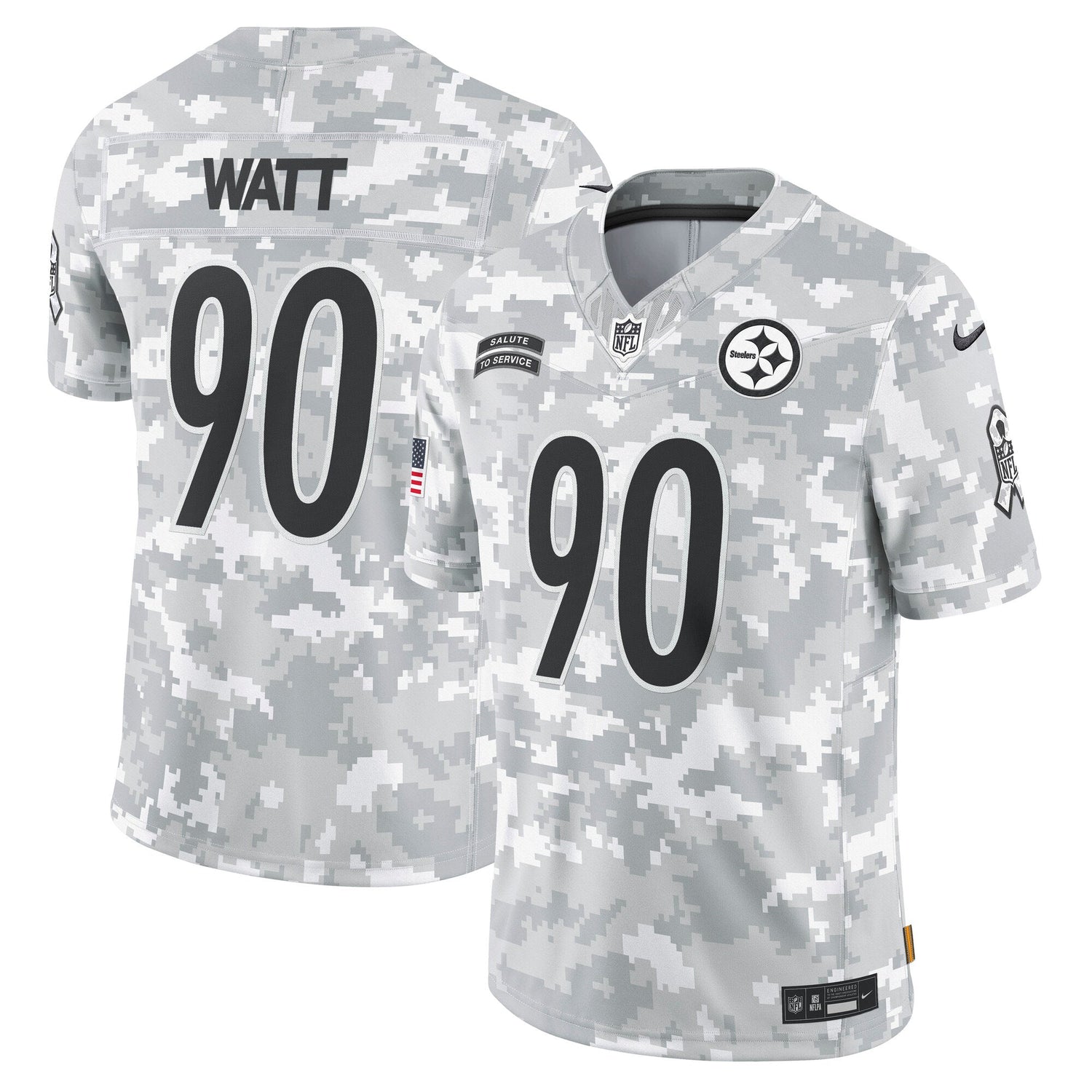 T.J. Watt Pittsburgh Steelers Nike 2024 Salute to Service Limited Jersey - Arctic Camo