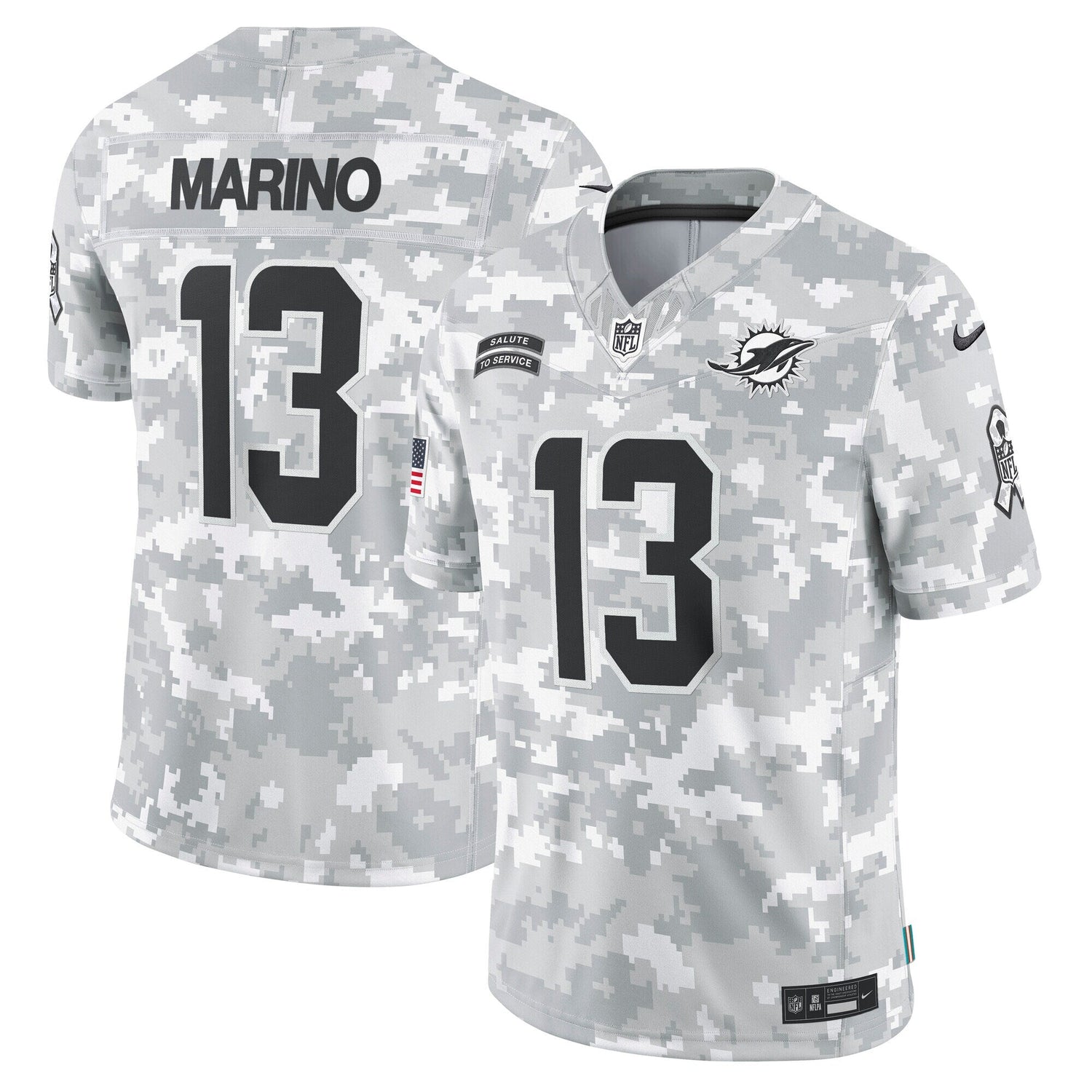 Dan Marino Miami Dolphins Nike 2024 Salute to Service Retired Limited Jersey - Arctic Camo