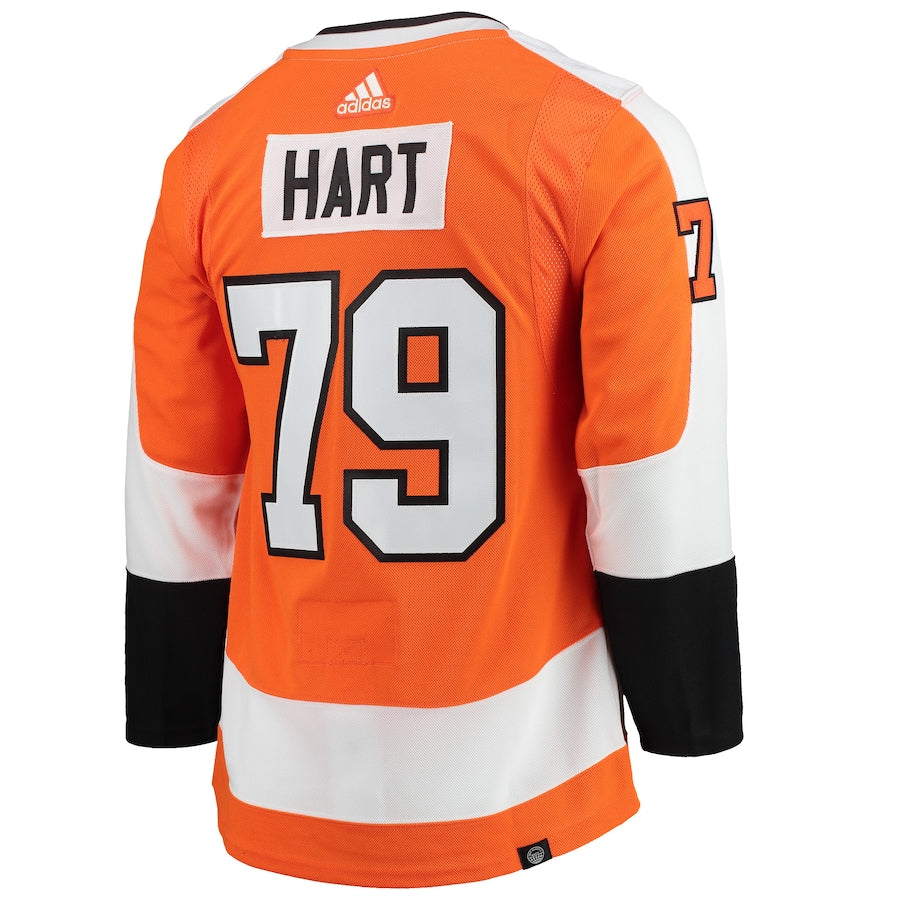 Men's Philadelphia Flyers Carter Hart adidas Orange Home Primegreen Authentic Player Jersey