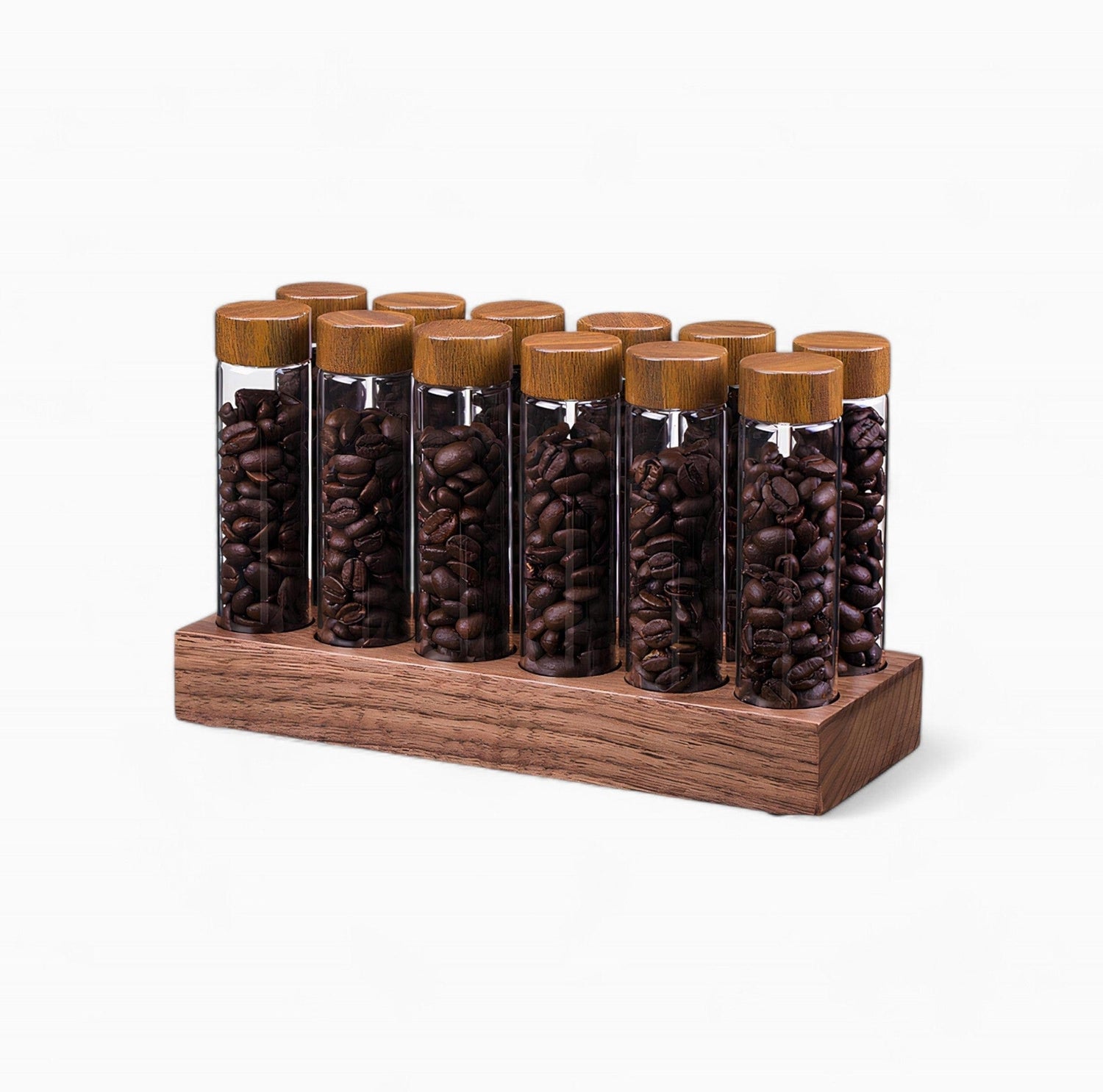 Coffee Beans Storage Container Tube Glass Display Rack