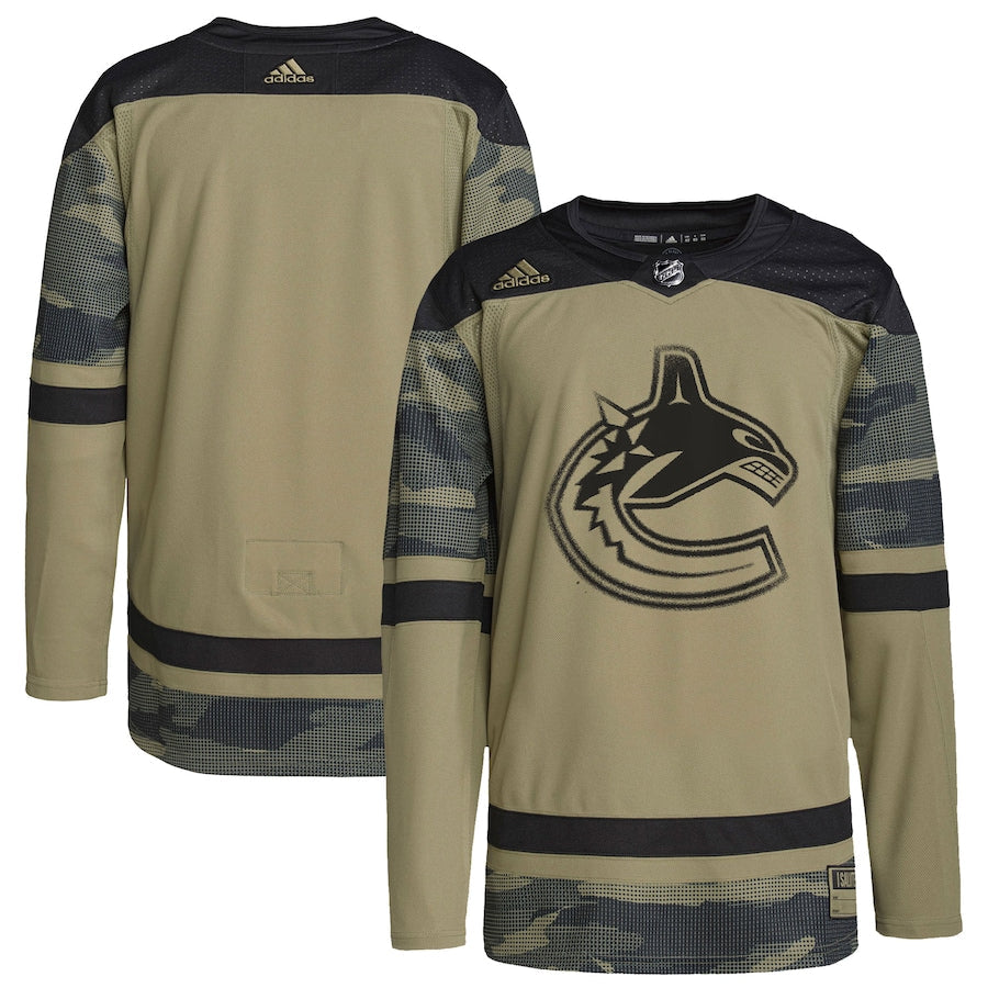 Vancouver Canucks adidas Camo Logo Military Appreciation Team Authentic Practice Jersey