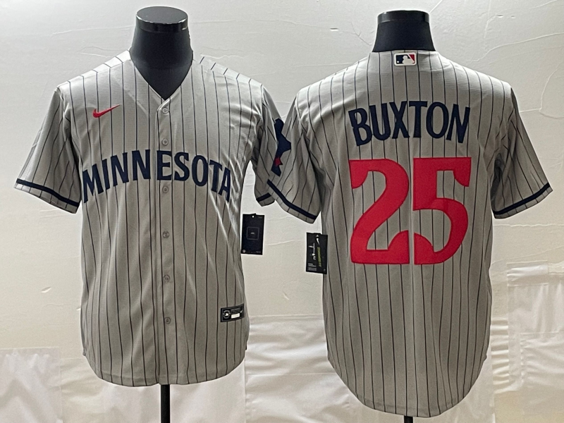 Men's Minnesota Twins Byron Buxton #25 Gray Alternate Player Jersey
