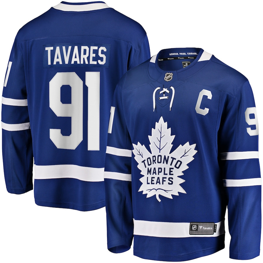 John Tavares Toronto Maple Leafs Captain Patch Home Breakaway Jersey - Blue
