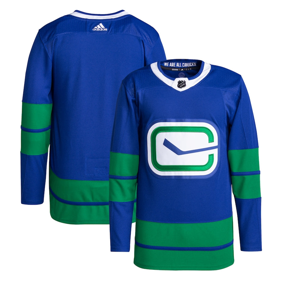 Men's Vancouver Canucks adidas Blue Alternate Primegreen Authentic Blank Jersey
