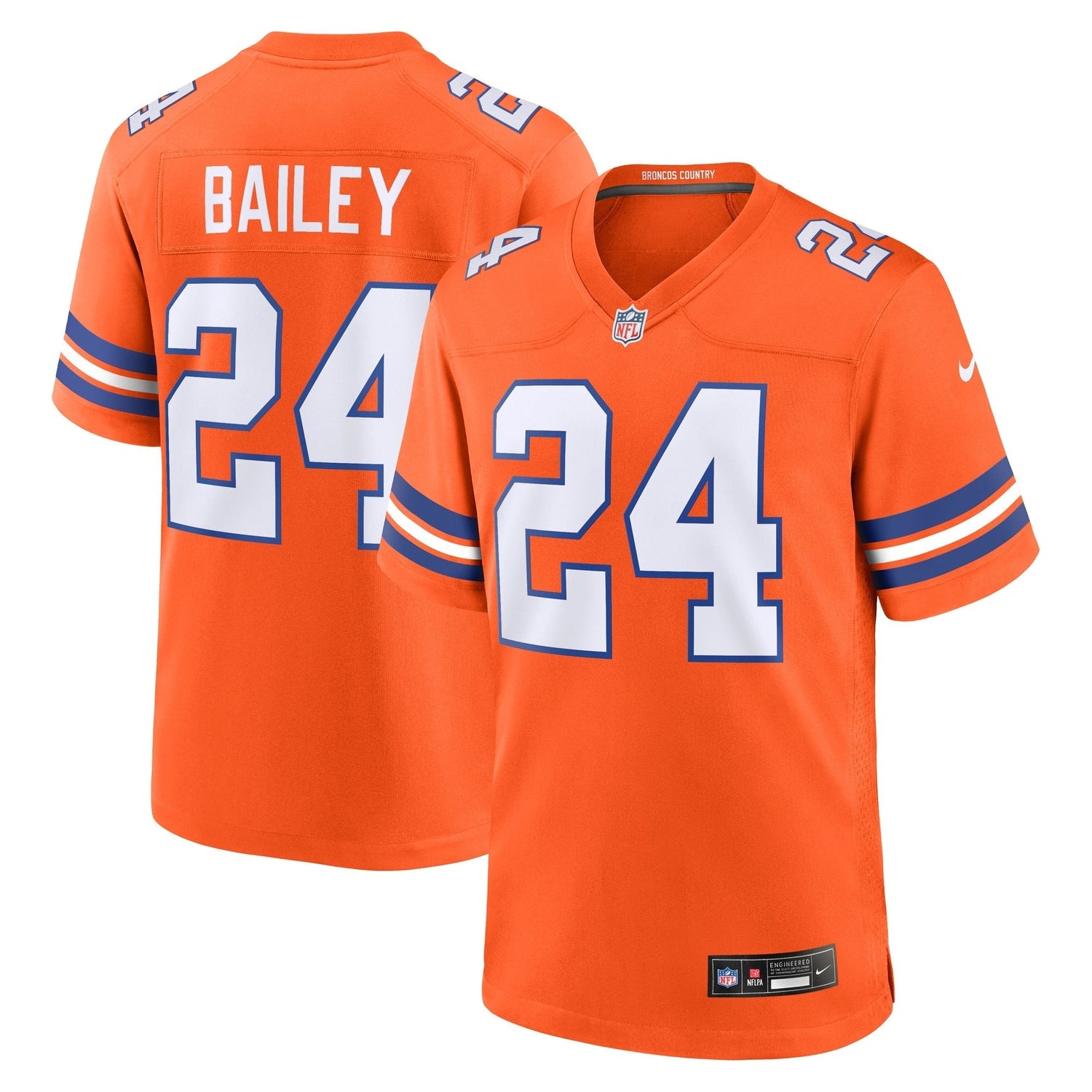 Champ Bailey Denver Broncos Nike Mile High Collection 1977 Throwback Retired Game Jersey - Orange