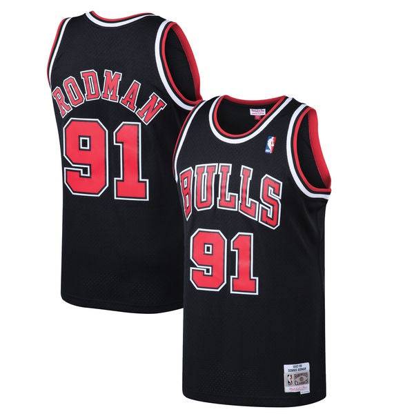 Men's Chicago Bulls Dennis Rodman Mitchell & Ness Black 1997-98 Hardwood Classics Swingman Jersey