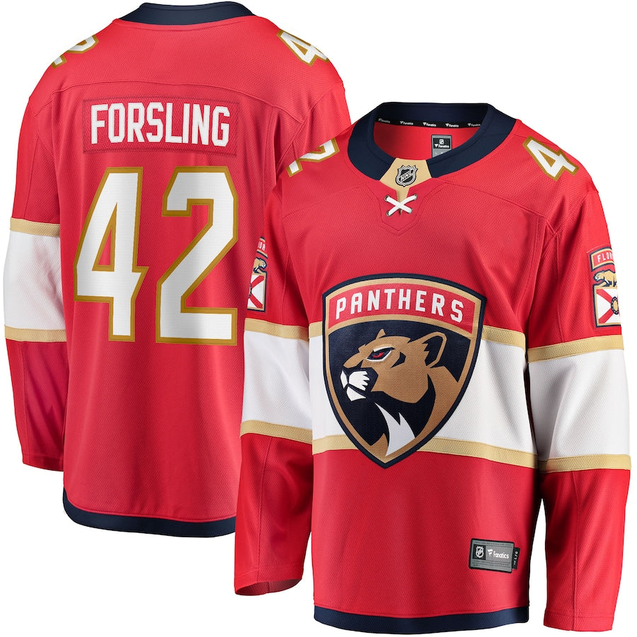 Gustav Forsling Florida Panthers Home Breakaway Jersey - Red