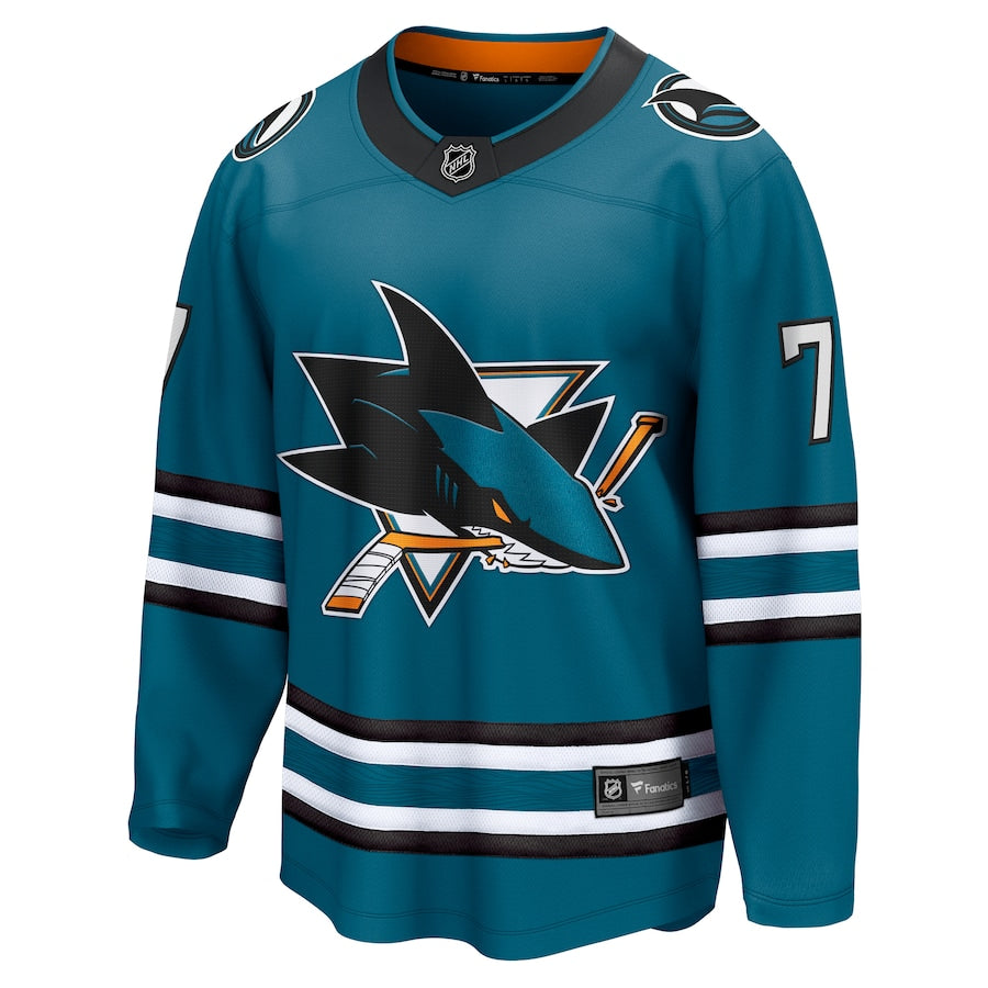 Men's San Jose Sharks Nico Sturm Fanatics Teal Home Breakaway Jersey