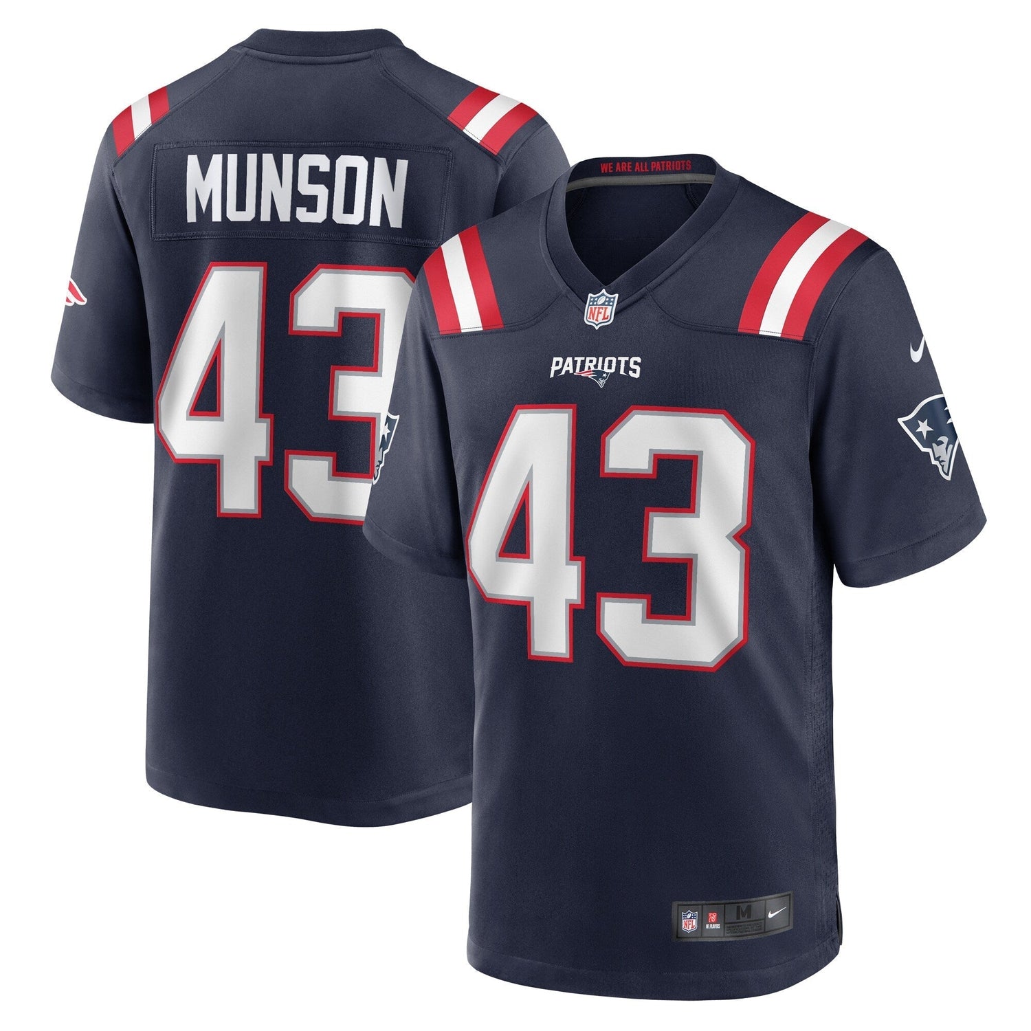 Calvin Munson New England Patriots Nike Home Game Jersey - Navy