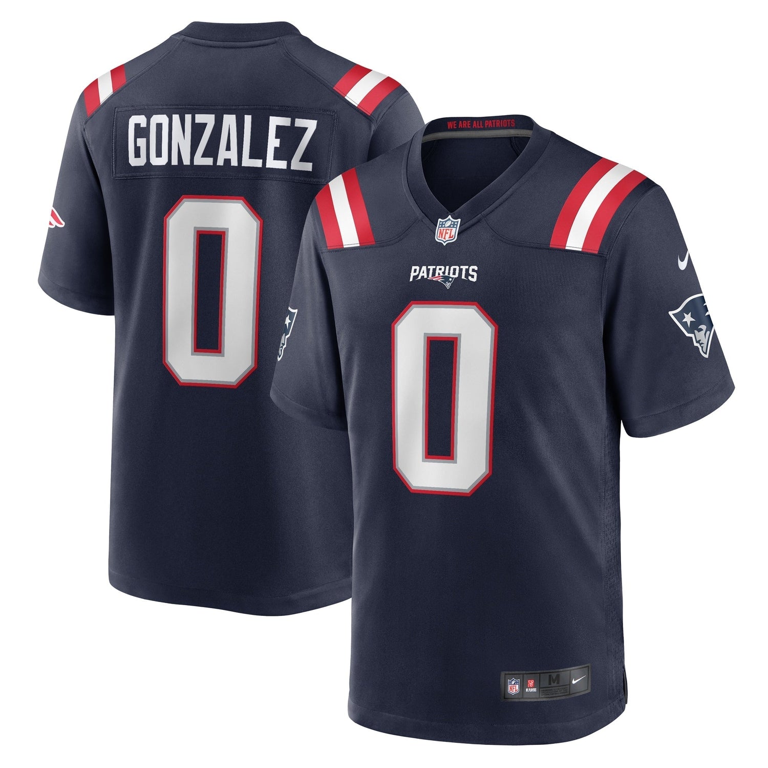 Christian Gonzalez New England Patriots Nike Team Game Jersey - Navy