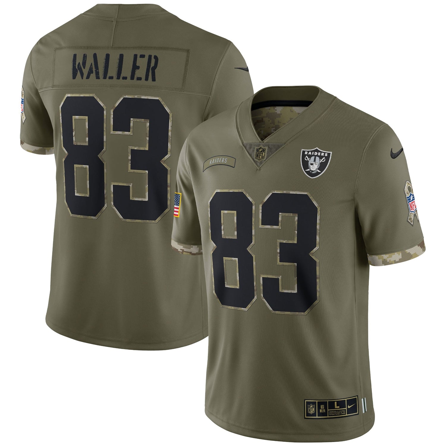 Darren Waller Las Vegas Raiders Nike Salute To Service Limited Jersey - Olive