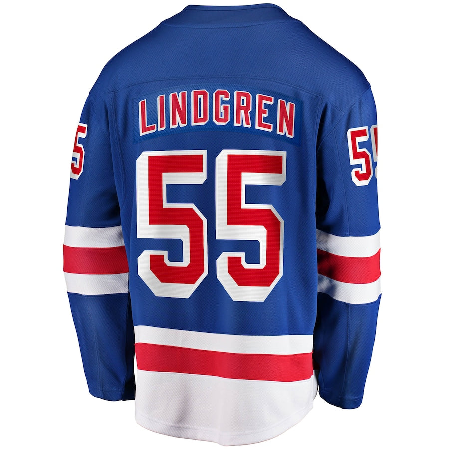 Ryan Lindgren New York Rangers Home Breakaway Jersey - Blue