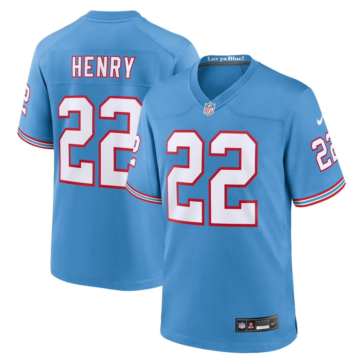 Derrick Henry Tennessee Titans Nike Oilers Throwback Alternate Game Jersey - Light Blue