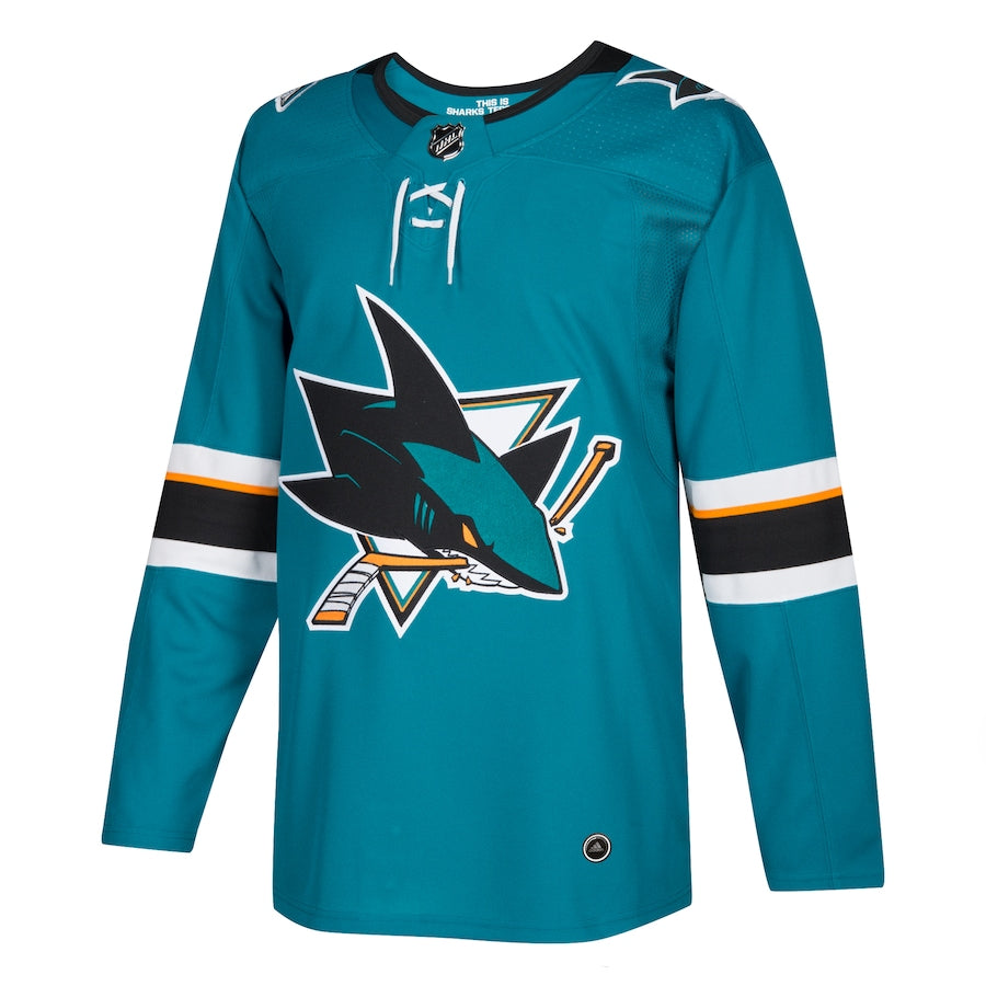 Men's San Jose Sharks adidas Teal Home Authentic Blank Jersey