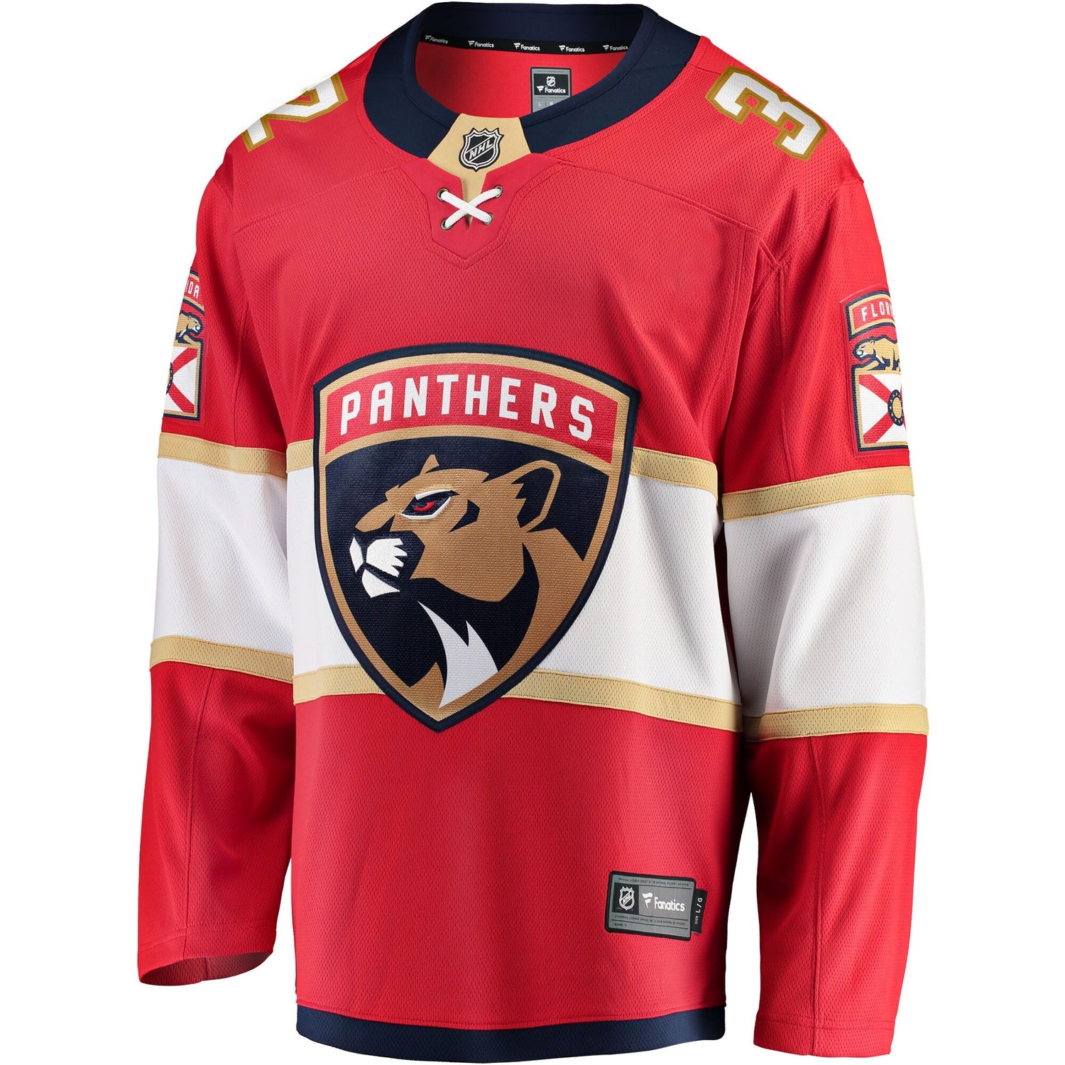 Lucas Carlsson Florida Panthers Home Breakaway Jersey - Red