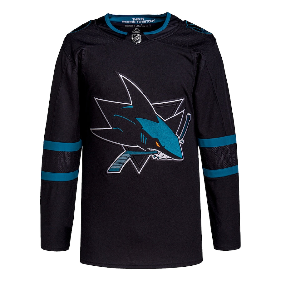 Men's San Jose Sharks adidas Black Alternate Primegreen Authentic Jersey