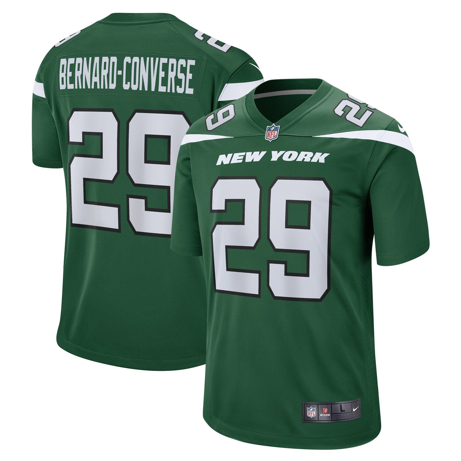 Jarrick Bernard Converse New York Jets Nike Game Jersey - Gotham Green