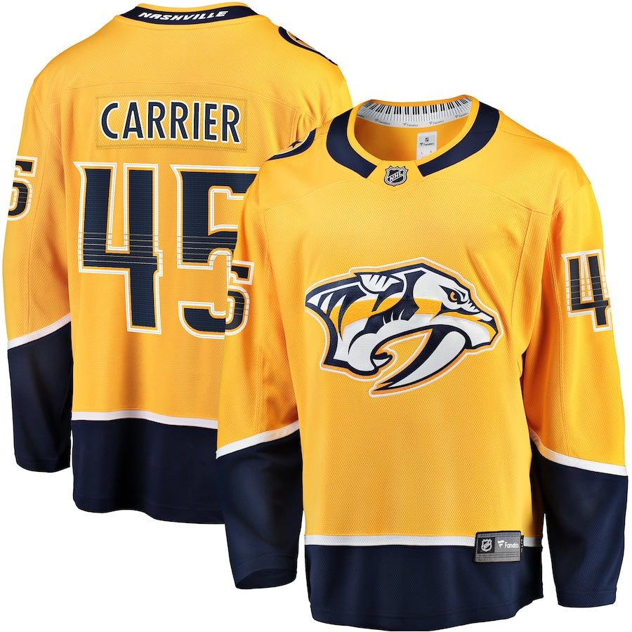 Alexandre Carrier Nashville Predators Premier Breakaway Jersey - Gold