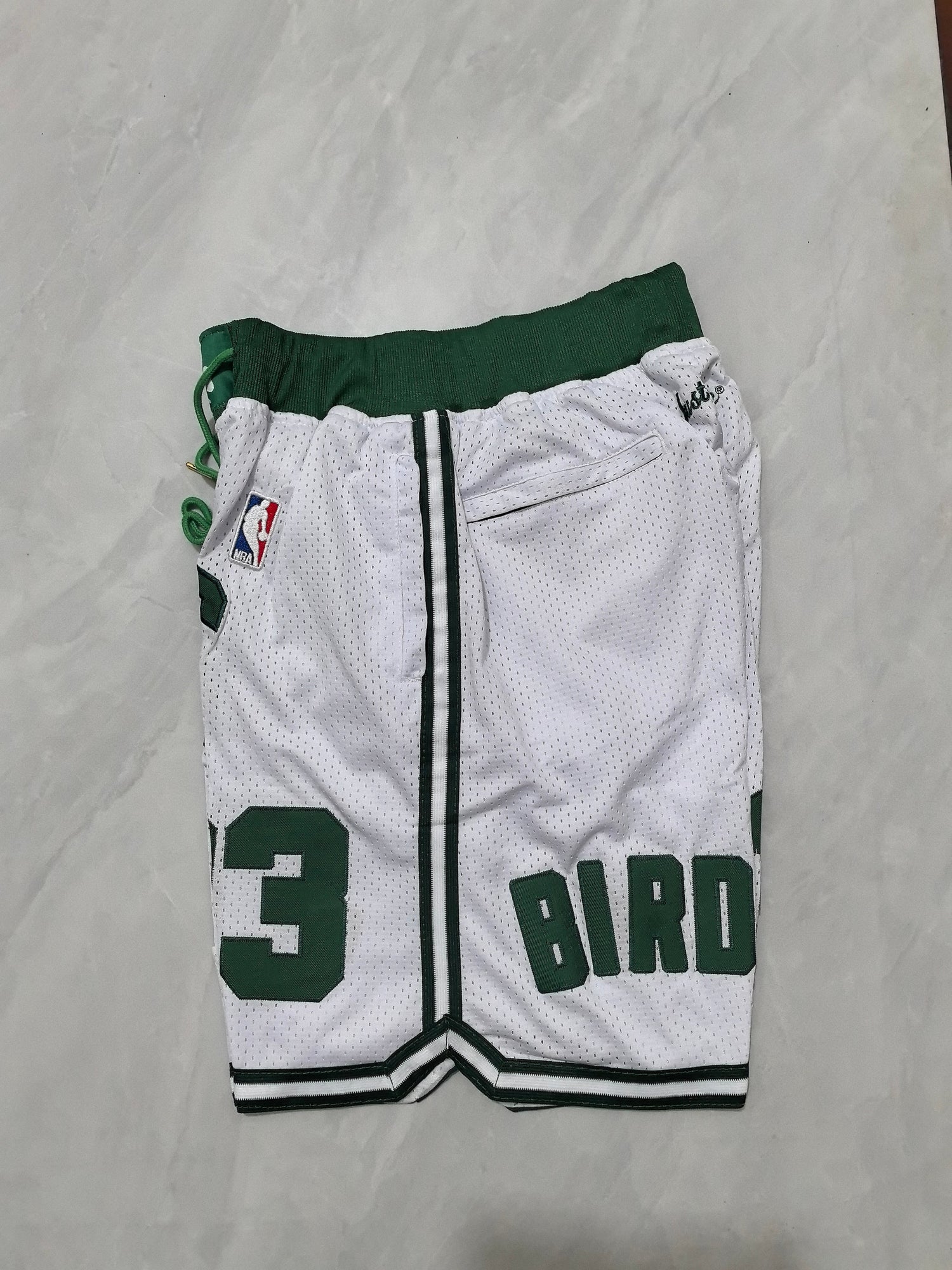 JUST DON Boston Celtics White Pocket Shorts