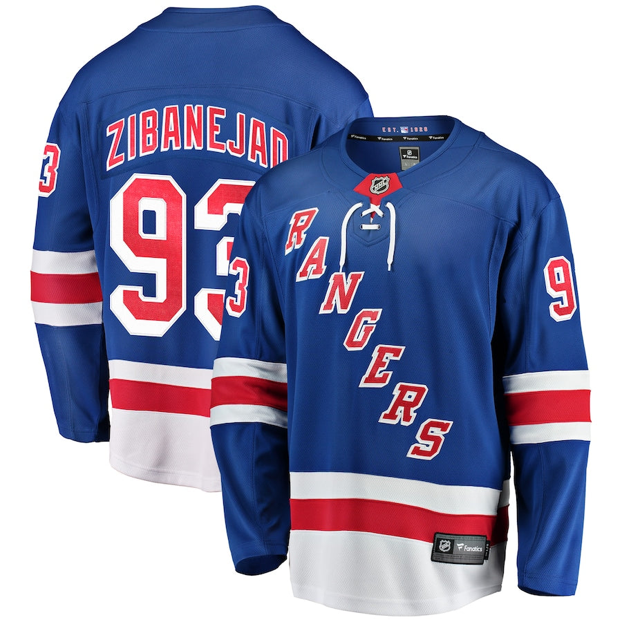 Mika Zibanejad New York Rangers Home Breakaway Jersey - Blue