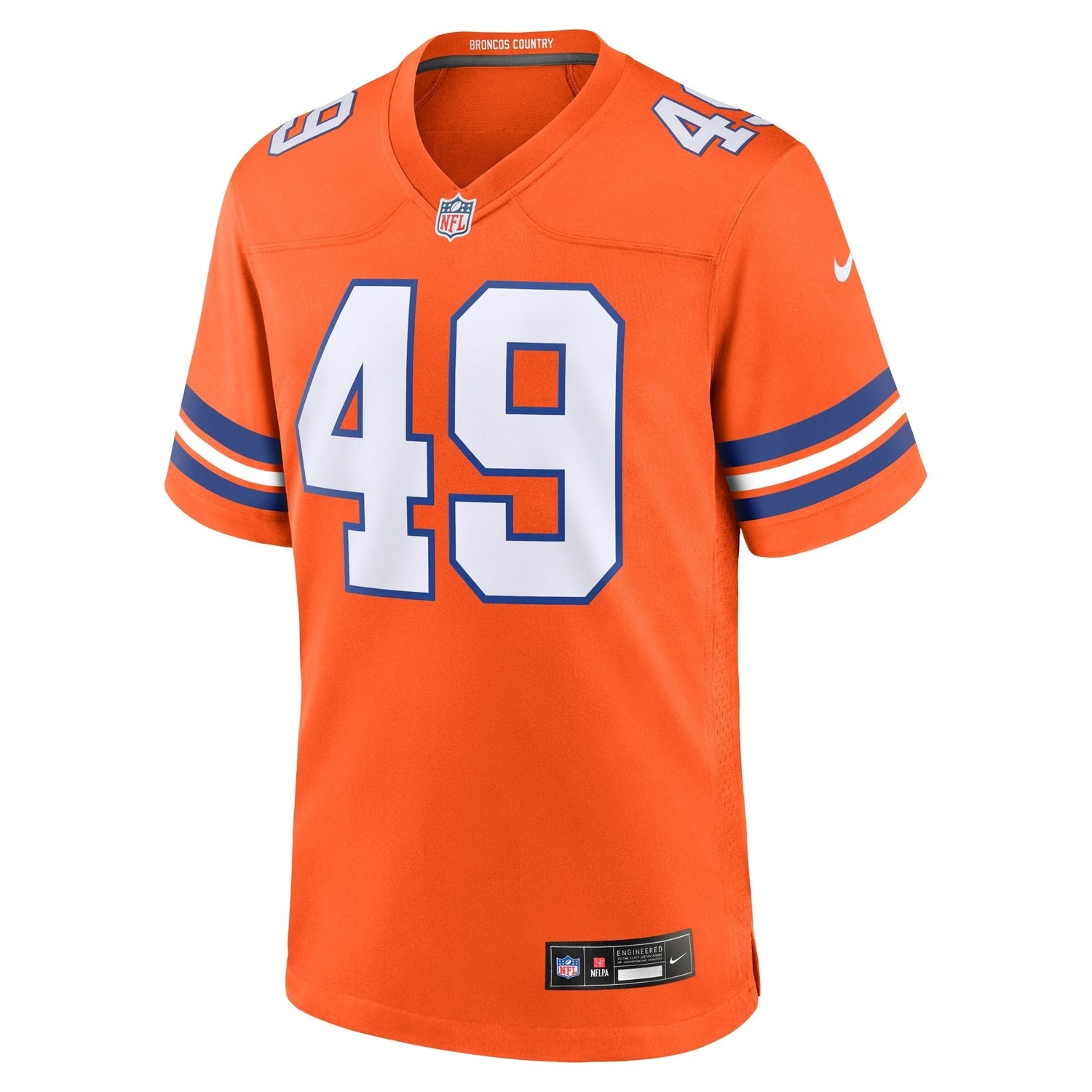 Dennis Smith Denver Broncos Nike Mile High Collection 1977 Throwback Retired Game Jersey - Orange