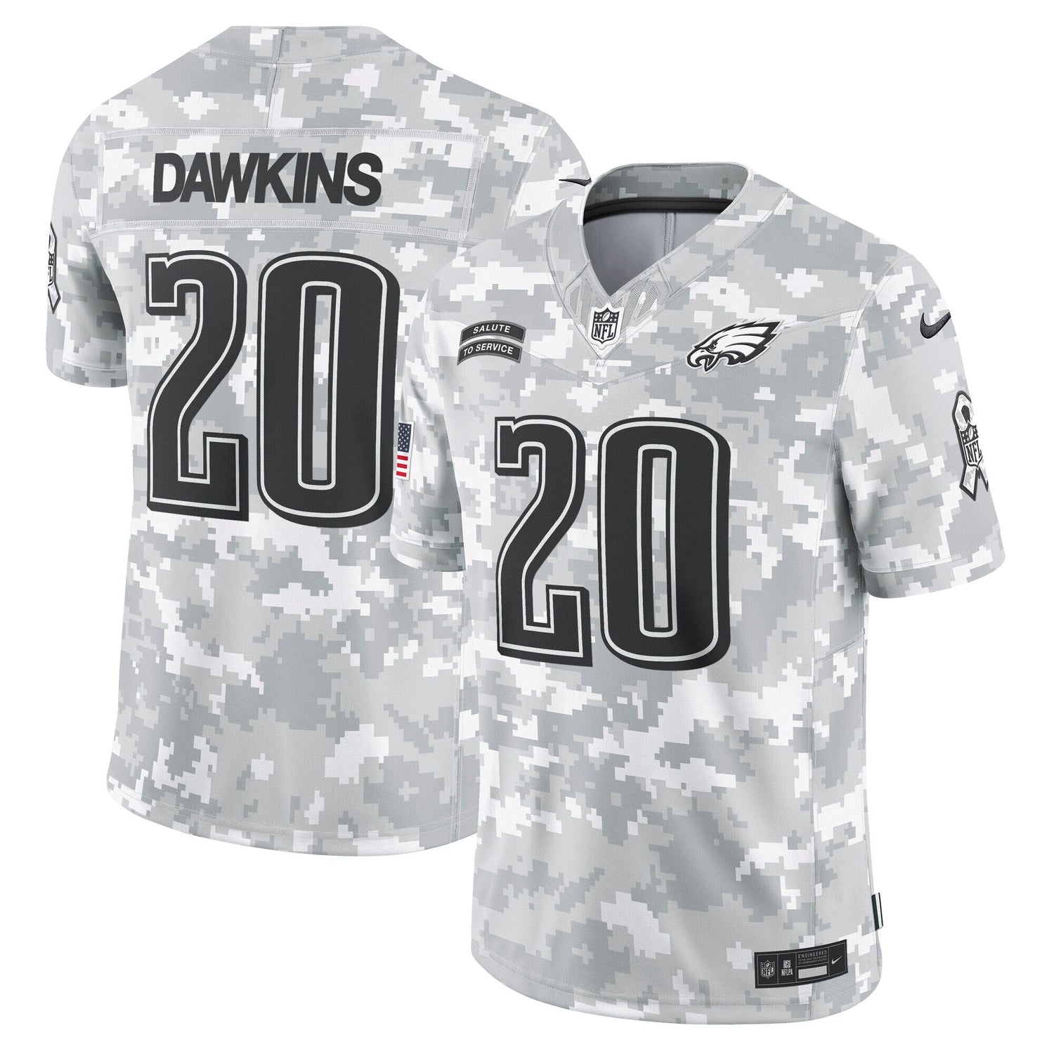 Brian Dawkins Philadelphia Eagles Nike 2024 Salute to Service Retired Limited Jersey - Arctic Camo