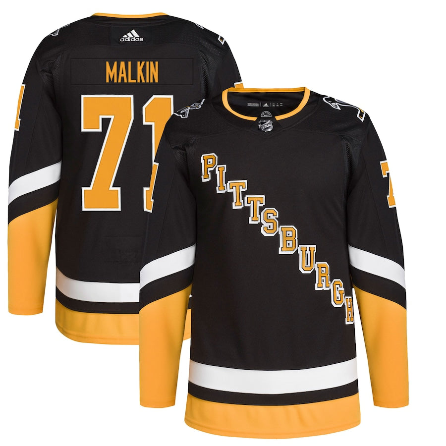 Men's Pittsburgh Penguins Evgeni Malkin adidas Black Alternate Primegreen Authentic Player Jersey