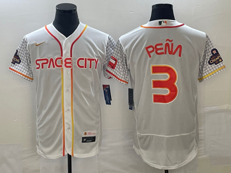 Men's Houston Astros Jeremy Pena #3 White City Connect Player Jersey
