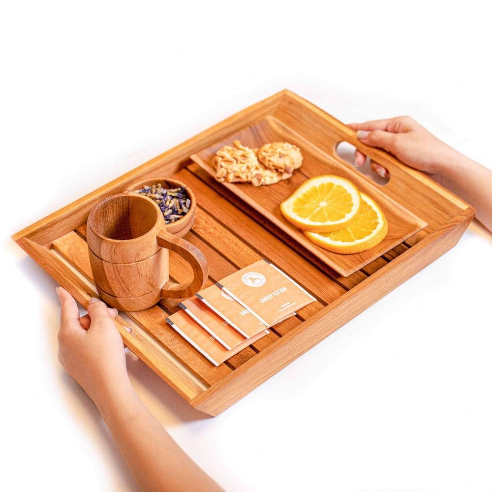 Large Wooden Breakfast and Food Platter