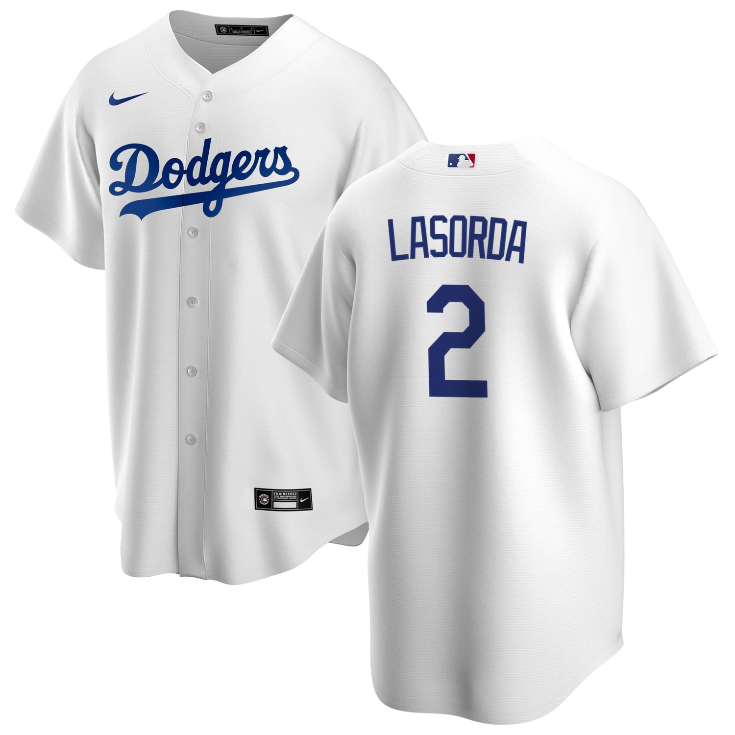 Men's Tommy Lasorda Los Angeles Dodgers Nike White Home Team Jersey