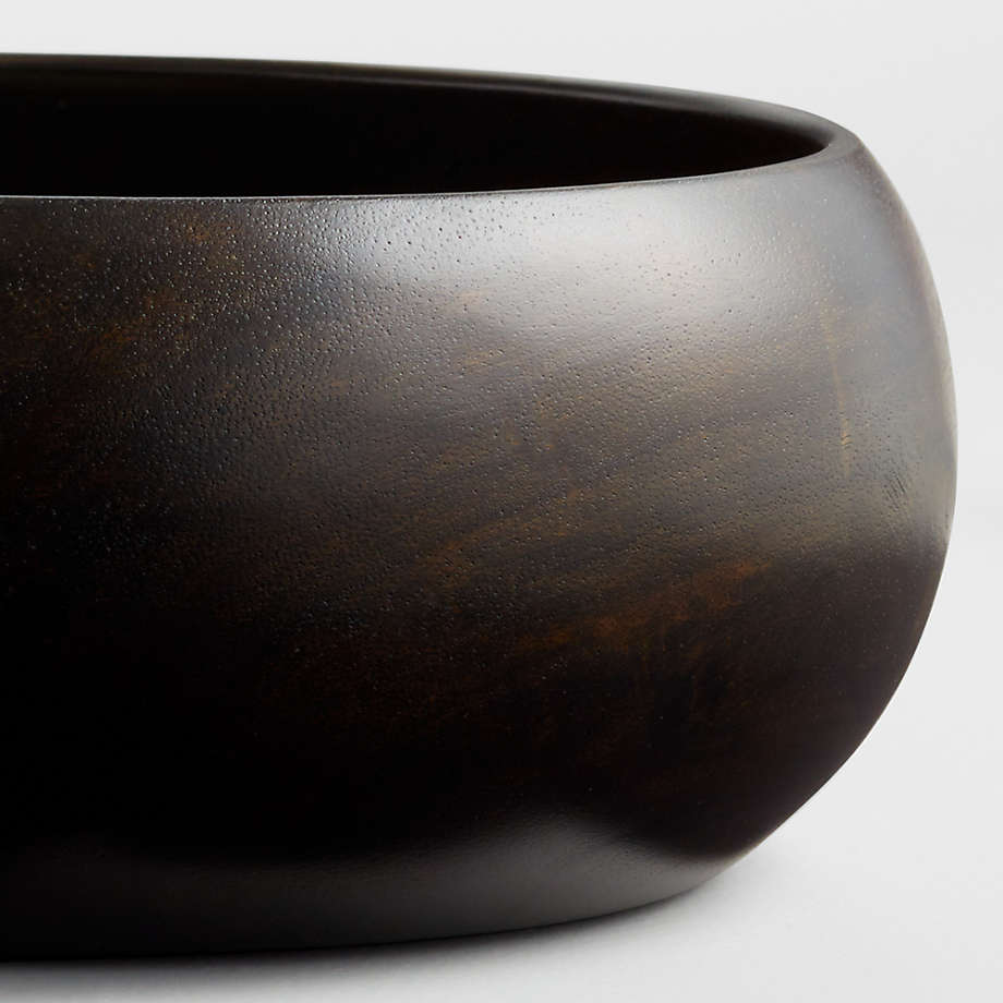 Medium Ebonized Acacia Wood Serving Bowl – 8.5 Inch