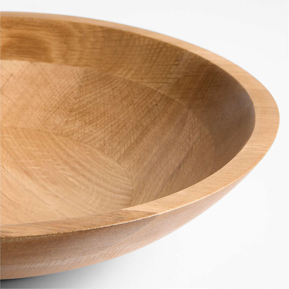 Medium Oak Wood Serving Bowl – 12 Inch