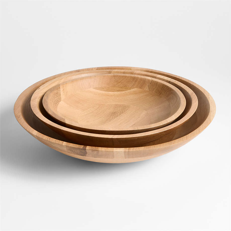 Medium Oak Wood Serving Bowl – 12 Inch