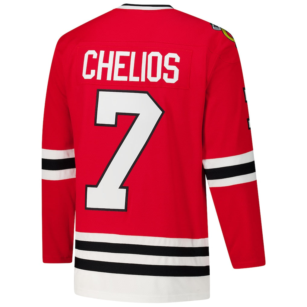 Men's Chicago Blackhawks Chris Chelios Red 1991-92 Power Play Jersey