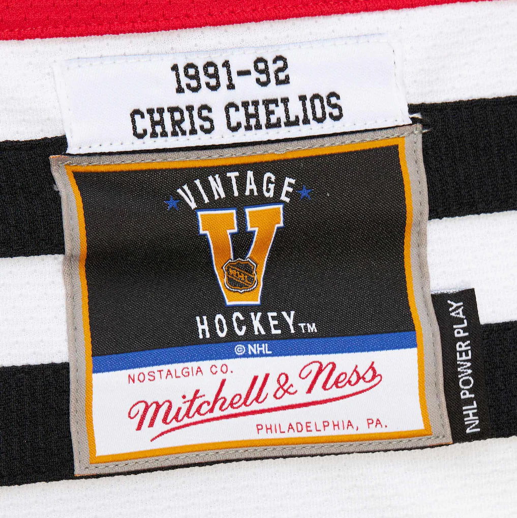 Men's Chicago Blackhawks Chris Chelios Red 1991-92 Power Play Jersey
