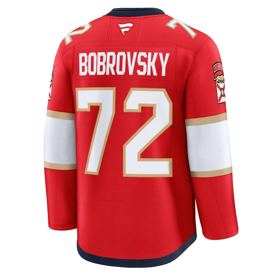 Men's Florida Panthers Fanatics Red Home Premium NHL Hockey Jersey - Sergei Bobrovsky
