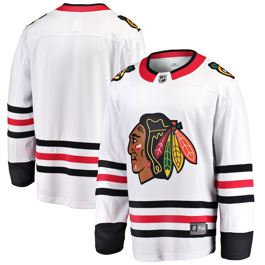 Men's Fanatics White Chicago Blackhawks Breakaway Away Blank Player Jersey