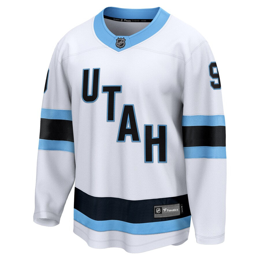 Men's Fanatics Utah Hockey Club Breakaway Away White Clayton Keller Hockey Jersey