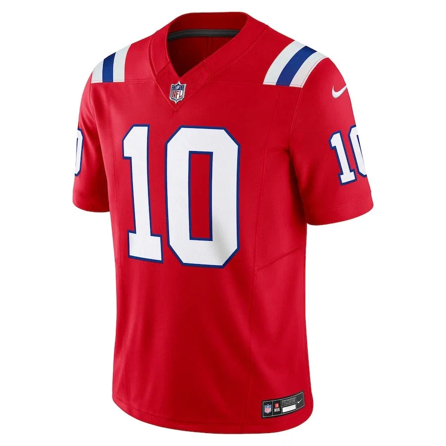New England Patriots Drake Maye #10 Nike Red 2025 F.U.S.E. NFL Limited Jersey