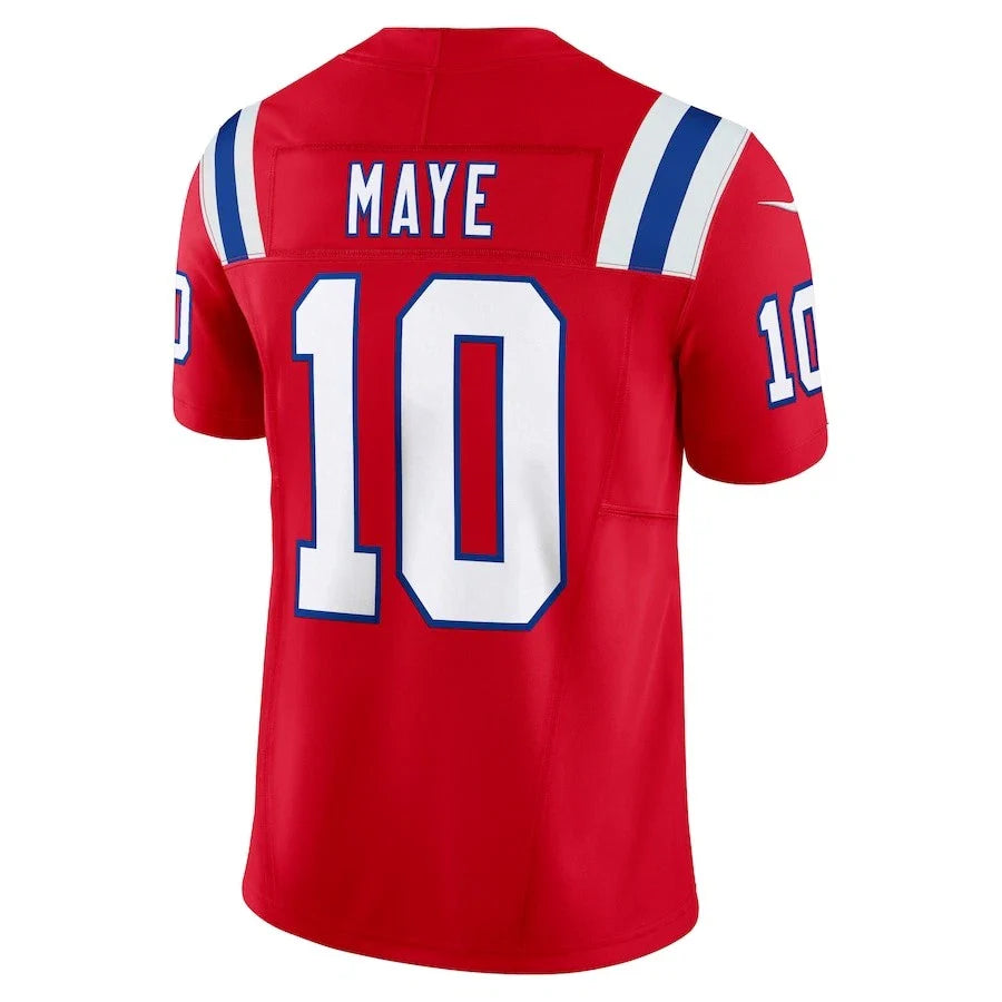 New England Patriots Drake Maye #10 Nike Red 2025 F.U.S.E. NFL Limited Jersey