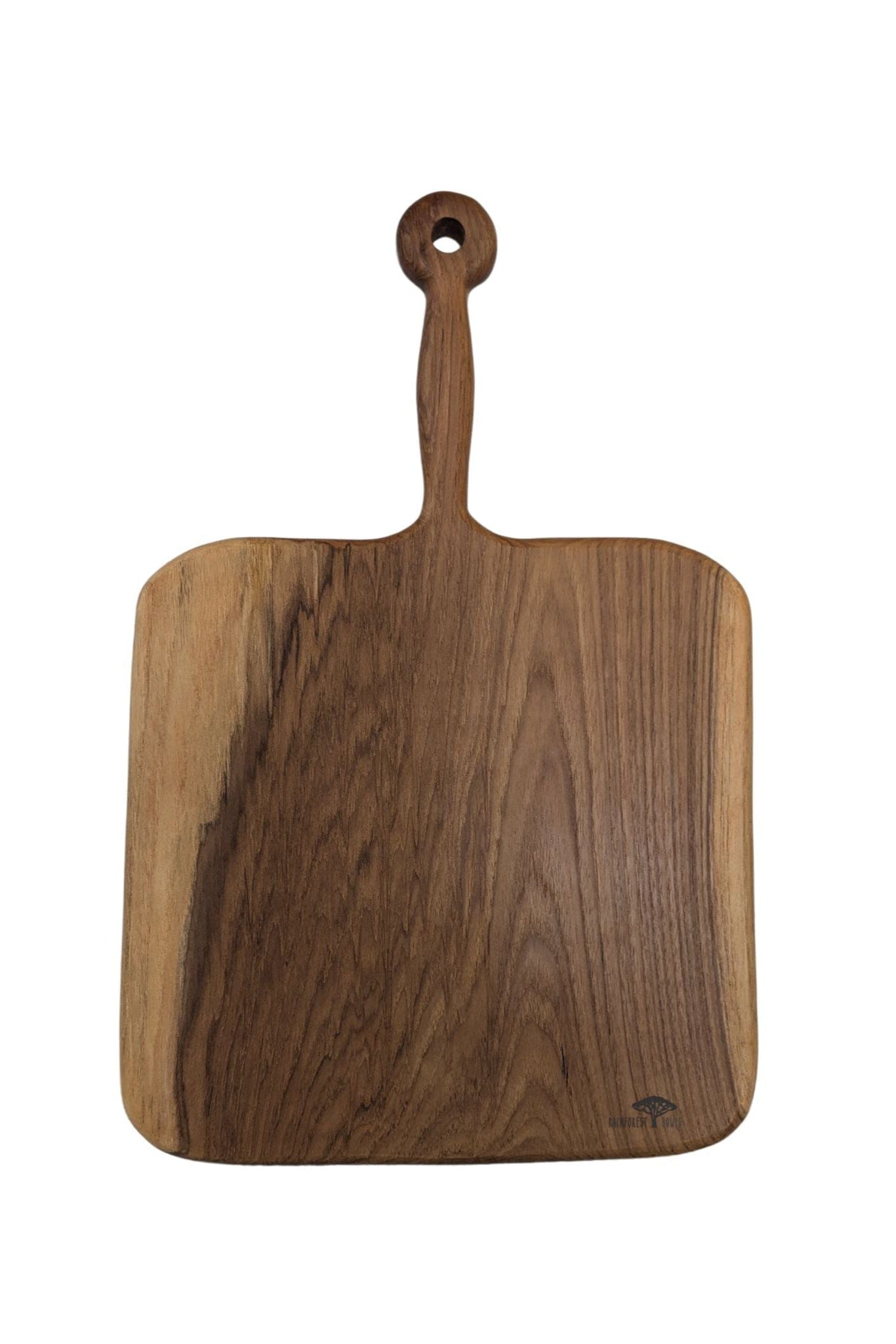 Square Teak Wood Charcuterie Cutting board with Long Handle