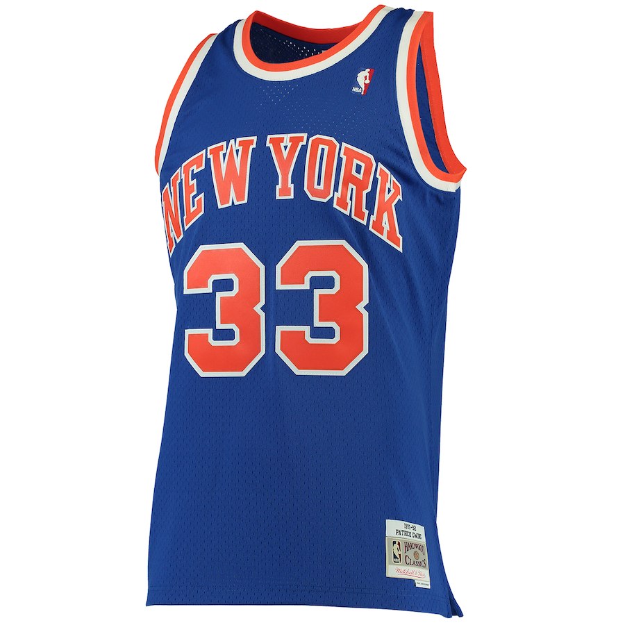 Men's New York Knicks Patrick Ewing Mitchell & Ness Blue 1991-92 Hardwood Classics Swingman Jersey
