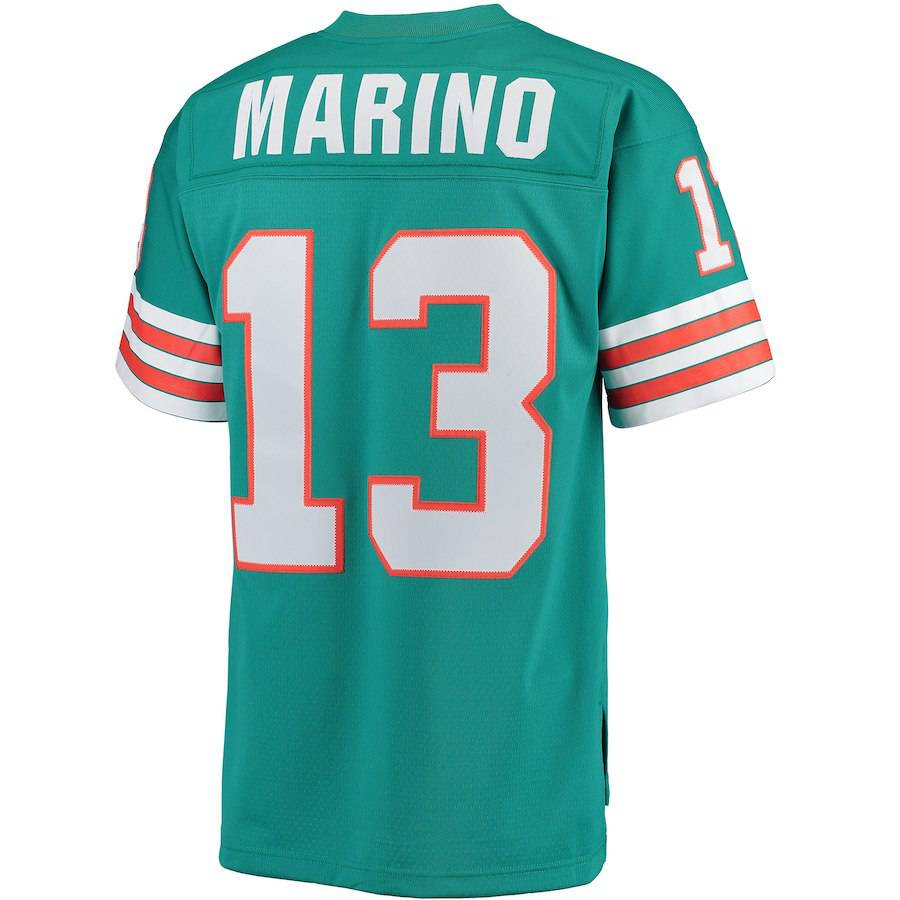 Mens Miami Dolphins Dan Marino Mitchell & Ness Aqua Retired Player Vintage Jersey