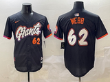 Men's San Francisco Giants Logan Webb #62 Black 2025 City Connect Limited Player Jersey