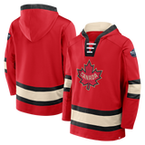 Men's Canada Fanatics Red 2025 4 Nations Face-Off Lace-Up Pullover Hoodie