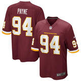 Daron Payne Washington Football Team Nike Game   Jersey - Burgundy